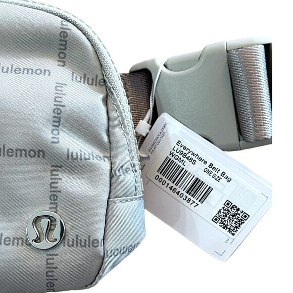 Lululemon Everywhere Belt Bag 1L Wordmark Raw Linen Beige NWT Silver Hardware - Picture 6 of 8